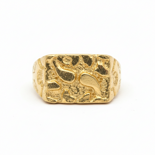 10K Solid Gold Nugget Ring - Size 9