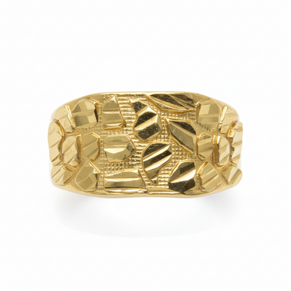 10K Solid Gold Nugget Ring - Size 9
