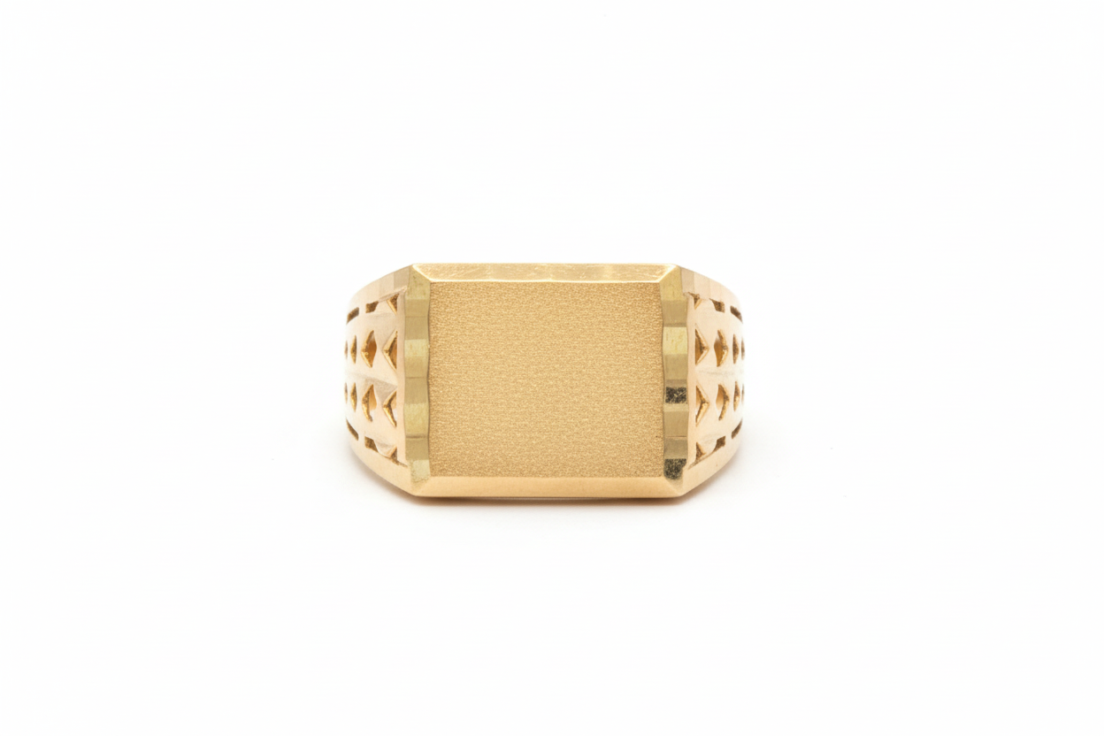 10K Solid Gold Plate Ring - Size 9