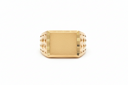 10K Solid Gold Plate Ring - Size 9