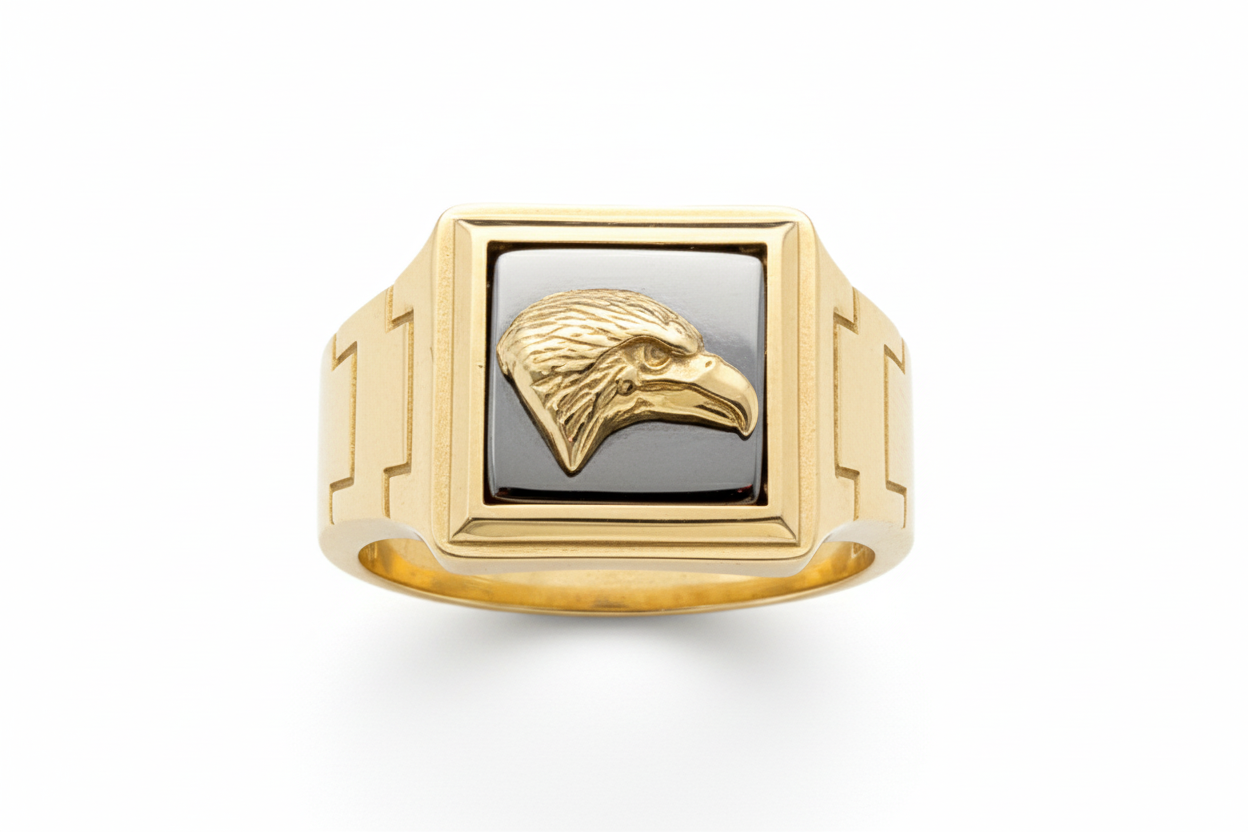 10K Solid Gold Eagle Ring a Size 11