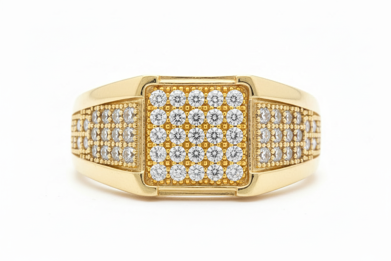 10K Solid Gold Glacier Ring - Size 10