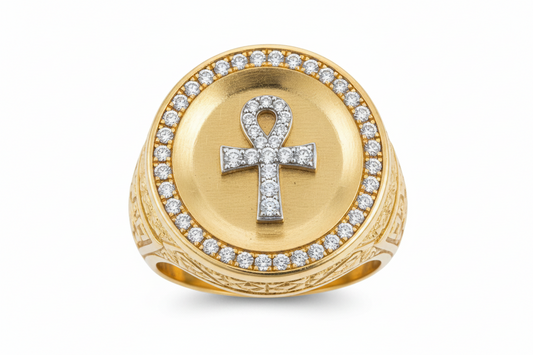 10K Solid Gold Ankh Ring -Size 9