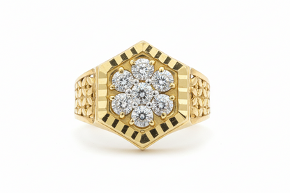 10K Solid Gold Glacier Stone Ring - Size 11
