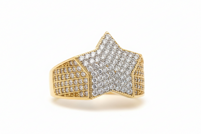 10K Solid Gold Glacier Star Ring - Size 10