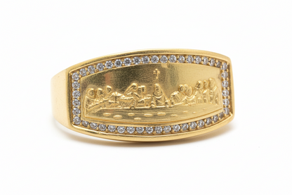 10K Solid Gold Last Supper Gold Ring - Size 10