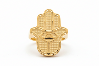 10k Gold Hamza Ring - Size 8.5