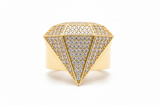 10K Solid Gold Diamond Style Ring - Size 10.5