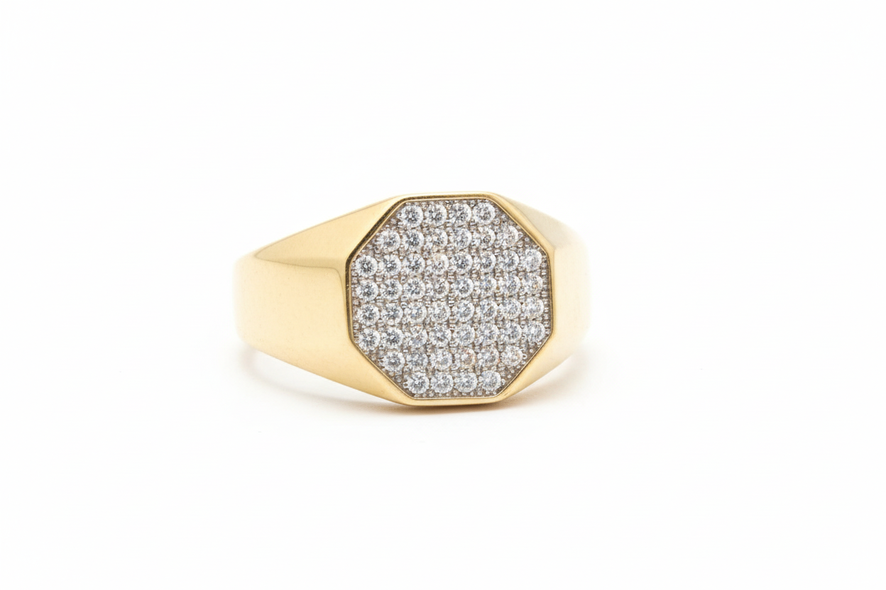 10K Solid Gold Glacier Style Ring - Size 10