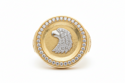 10K Solid Gold Glacier Eagle Ring - Size 10