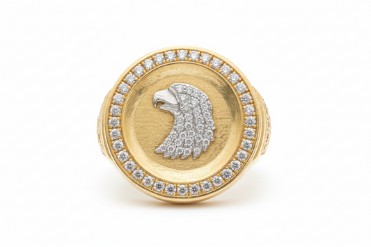 10K Solid Gold Glacier Eagle Ring - Size 10