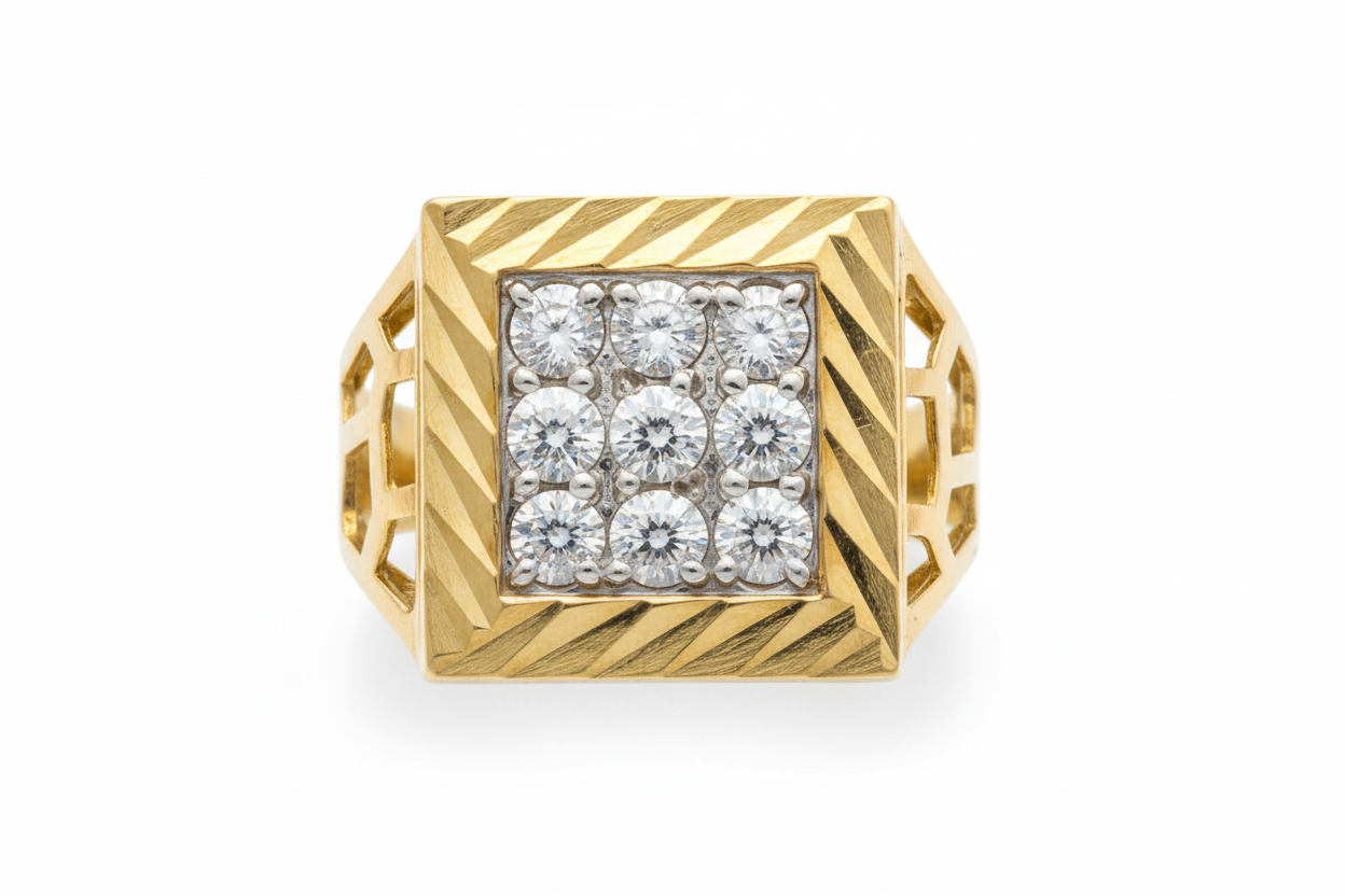 10K Solid Gold 9 Glacier Stone Ring - Size 10