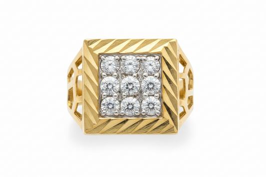 10K Solid Gold 9 Glacier Stone Ring - Size 10