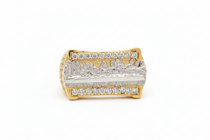 10K Solid Gold Last Supper Ring - Size 10.5