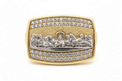 10K Solid Gold Last Supper Ring - Size 10