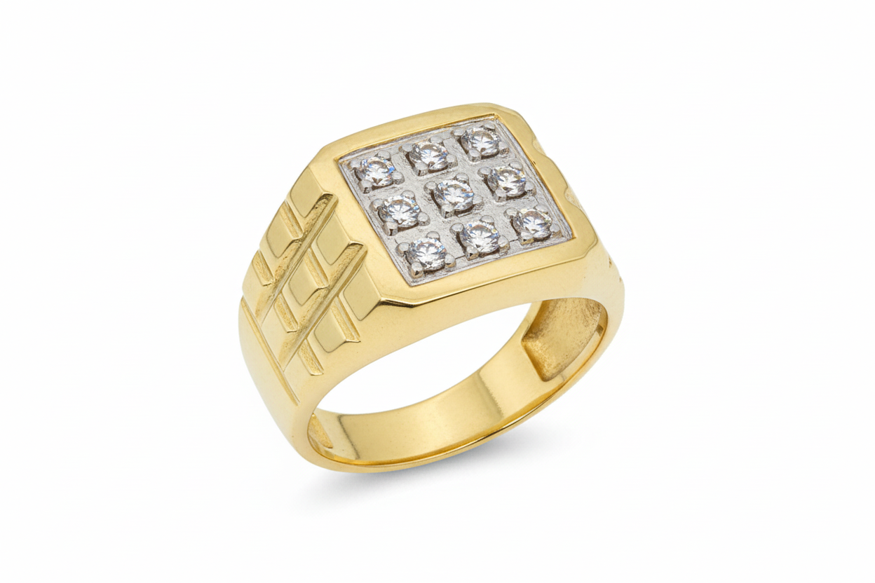 10K Solid Gold Multi Glacier Ring - Size 9.25