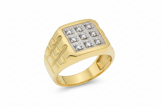 10K Solid Gold Multi Glacier Ring - Size 9.25