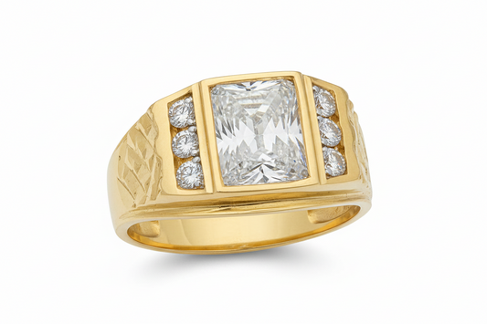 10K Solid Gold 3 Stone Glacier Ring - Size 10