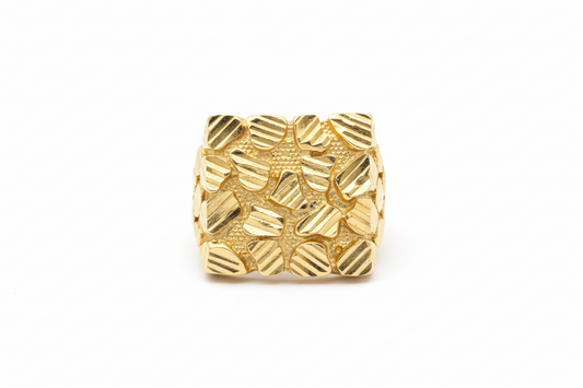 10K Solid Gold Nugget Ring - Size 9.5
