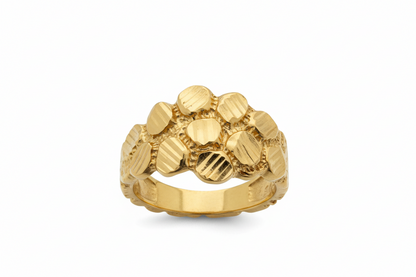10K Solid Gold Nugget Ring - Size 9.5