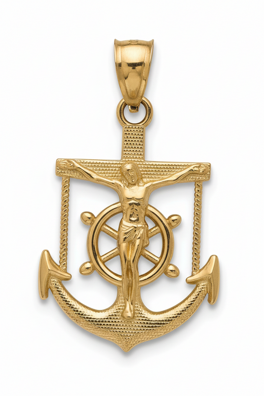 10K Anchor Pendant