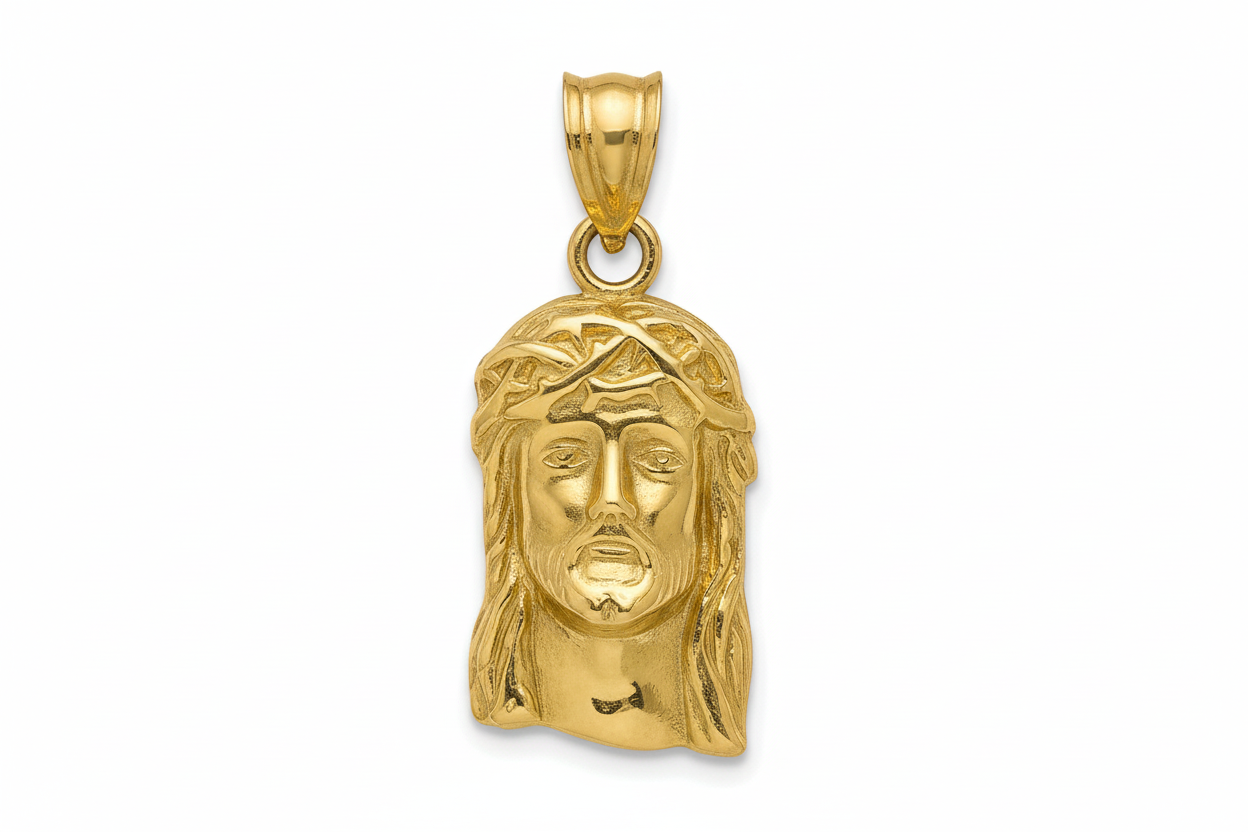 10K Gold Jesus Head