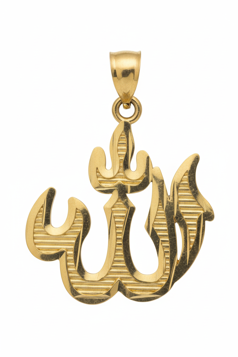10K Gold Arabic Pendant