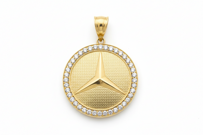 10K Gold Mercedes Logo Pendant