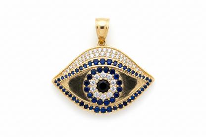 10K Gold Evil Eye Pendant