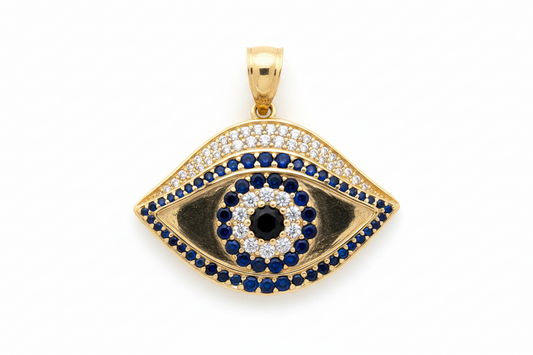 10K Gold Evil Eye Pendant