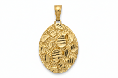 10K Gold Oval Nugget Pendant