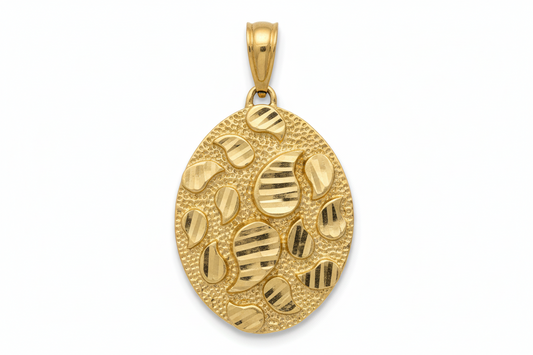 10K Gold Oval Nugget Pendant