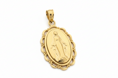 10K Gold Mother Mary Charm