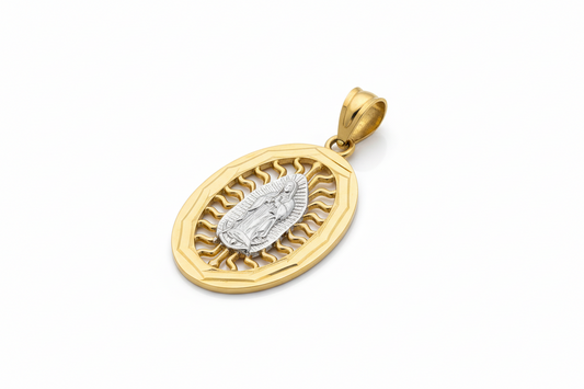 10K Gold Mother Mary Pendant