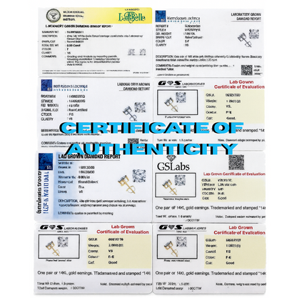 14K White Gold 2 Ct Lab Grown Diamond Earrings - IGI CERTIFIED