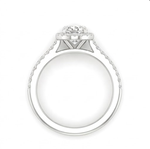 14K White Gold Oval Diamond Ring 1.25 CT Lab Grown