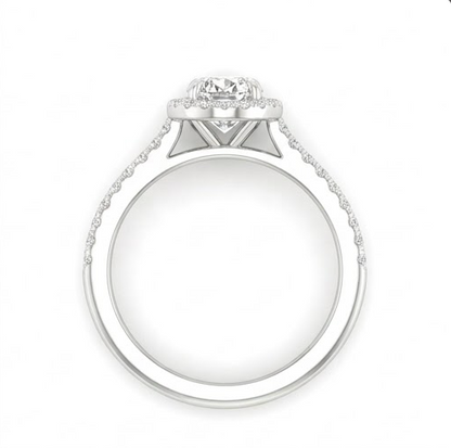 14K White Gold Oval Diamond Ring 1.25 CT Lab Grown