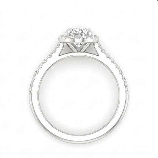14K White Gold Oval Diamond Ring 1.00 CT Lab Grown