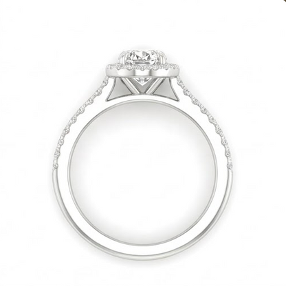 14K White Gold Oval Diamond Ring 1.00 CT Lab Grown