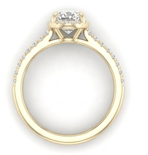 14K Yellow Gold Gold Oval Diamond Ring 1.00 CT Lab Grown
