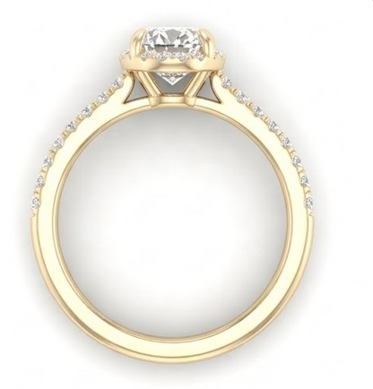 14K Yellow Gold Gold Oval Diamond Ring 1.00 CT Lab Grown
