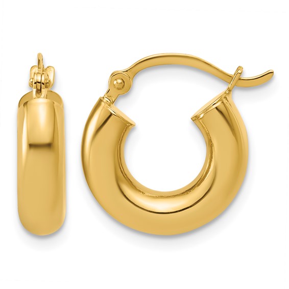 10K Gold Hoop Huggies 4MM (Clasp Style)