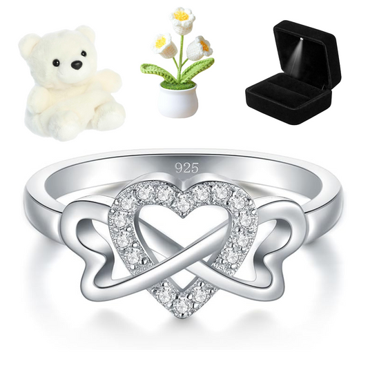 Silver Infinity Heart Promise Ring