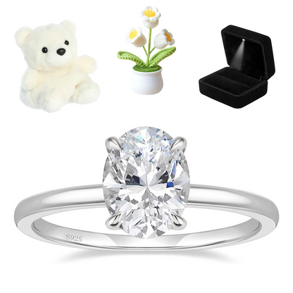 Silver Oval Promise Ring