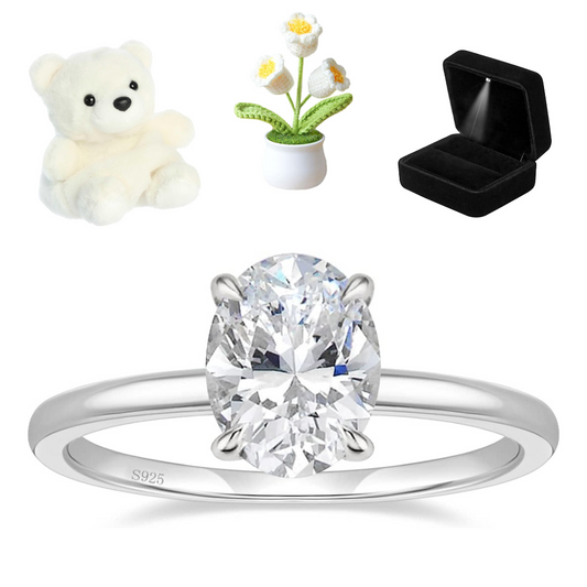Silver Oval Promise Ring