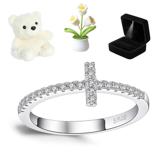 Silver Cross Promise Ring