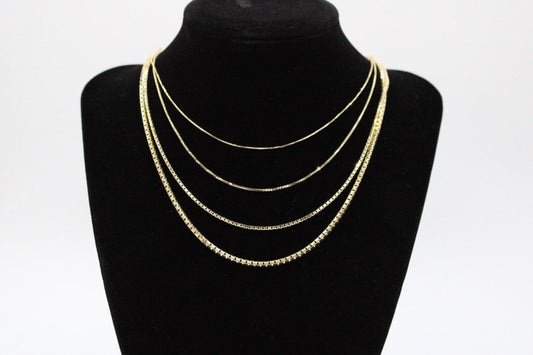 10K Yellow Gold Box Chain Necklace