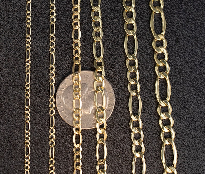 10K Yellow Gold Figaro Chain Necklace