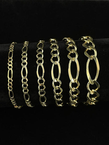 10K Yellow Gold Figaro Anklet