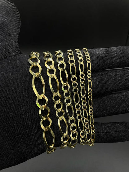 10K Yellow Gold Figaro Anklet